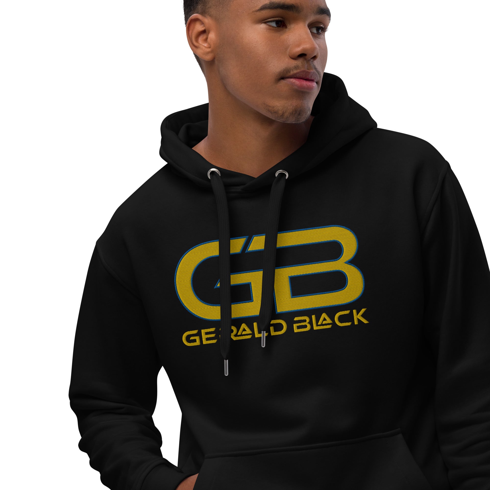 Gerald Black Unisex Premium Embroidered Eco Gold Label Hoodie Y