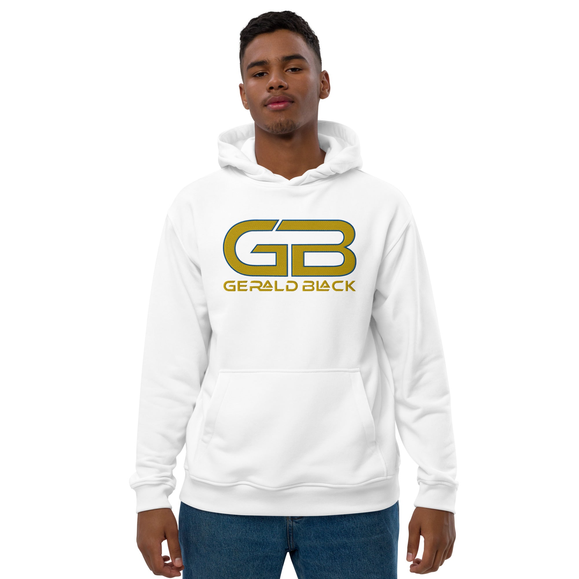 Gerald Black Unisex Premium Embroidered Eco Gold Label Hoodie Y