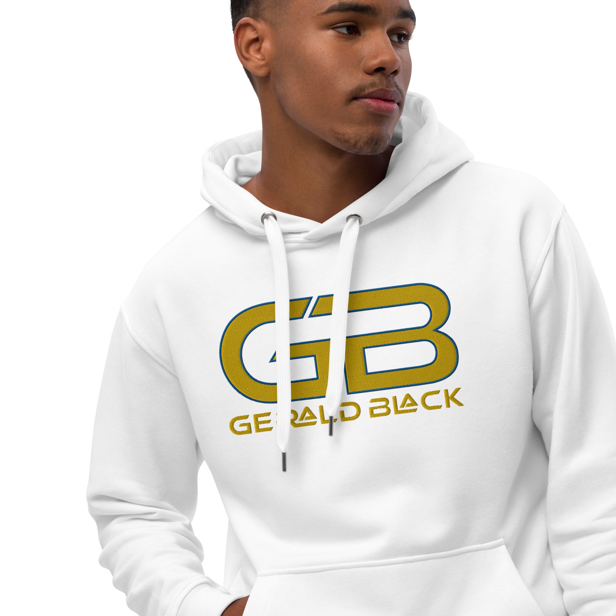 Gerald Black Unisex Premium Embroidered Eco Gold Label Hoodie Y