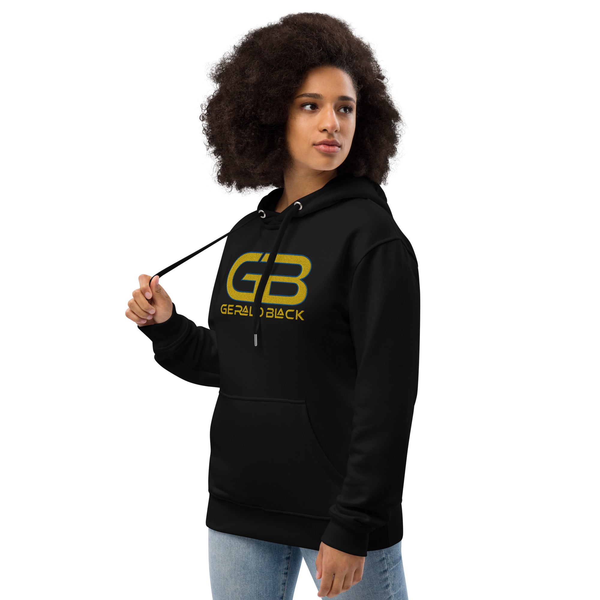 Gerald Black Unisex Premium Embroidered Eco Gold Label Hoodie Y