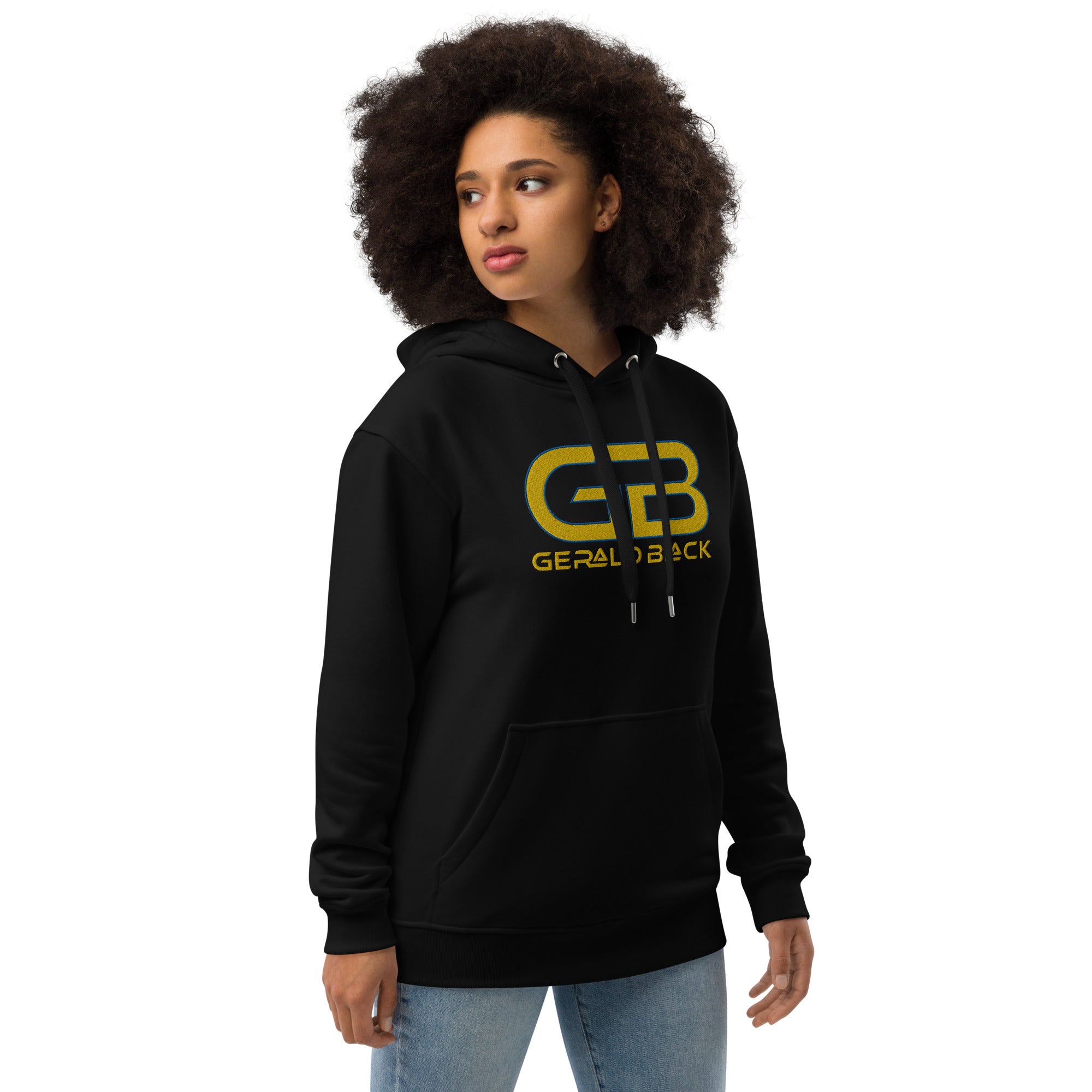 Gerald Black Unisex Premium Embroidered Eco Gold Label Hoodie Y