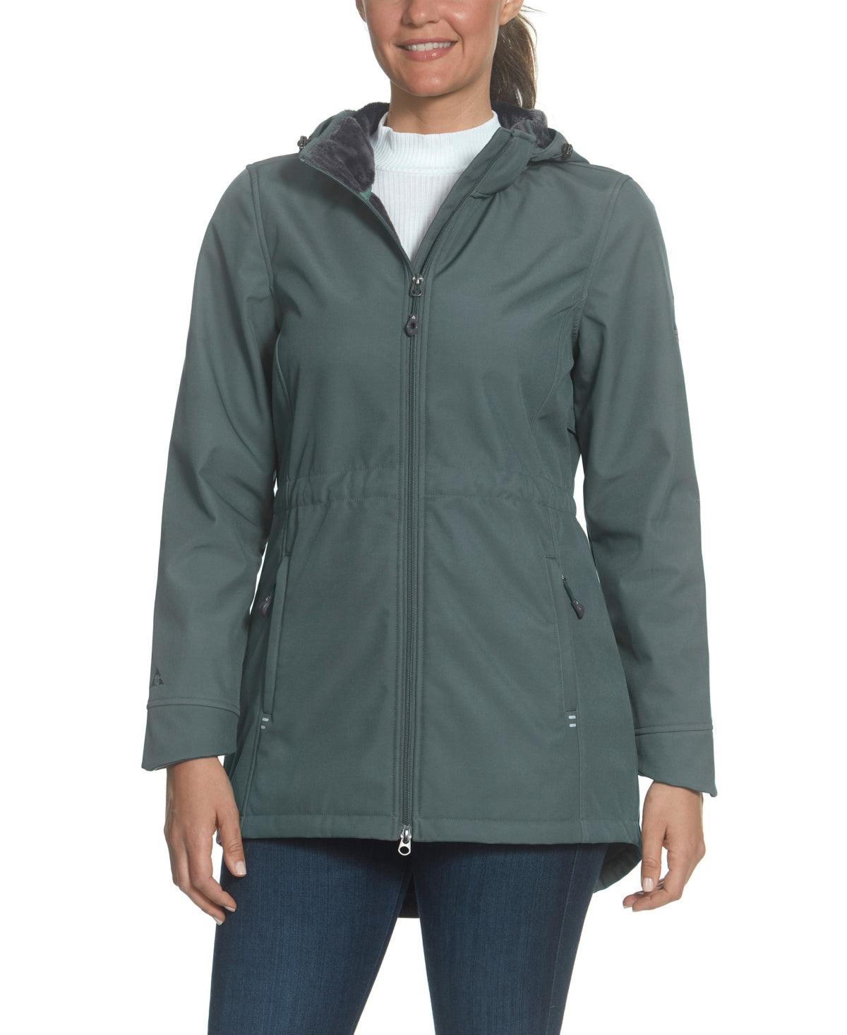 Gerry Women's Florence Soft Shell Parka Coat with Detachable Hood Green Size Medium