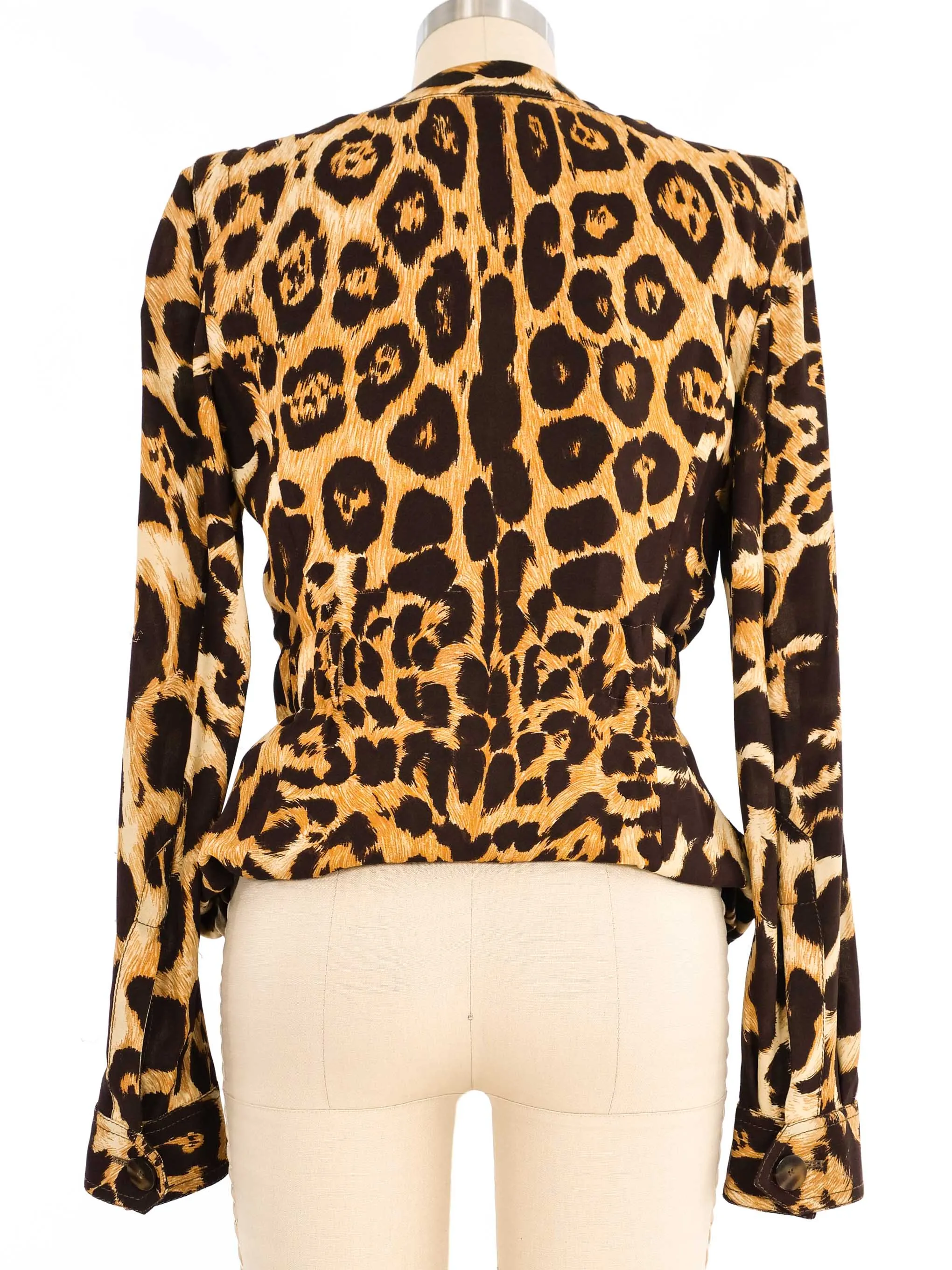 Gianfranco Ferre Velour Leopard Printed Jacket