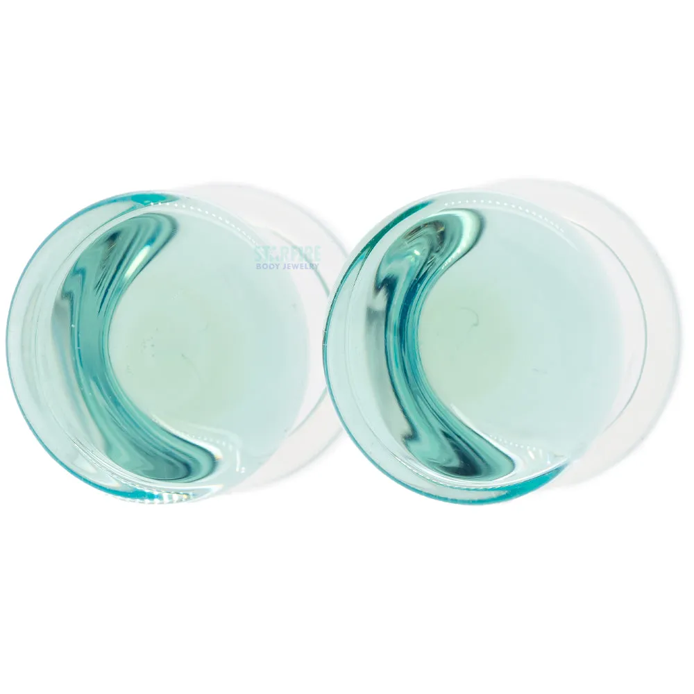 Glass Colorfront Plugs - Caribbean Blue (Premium Color)