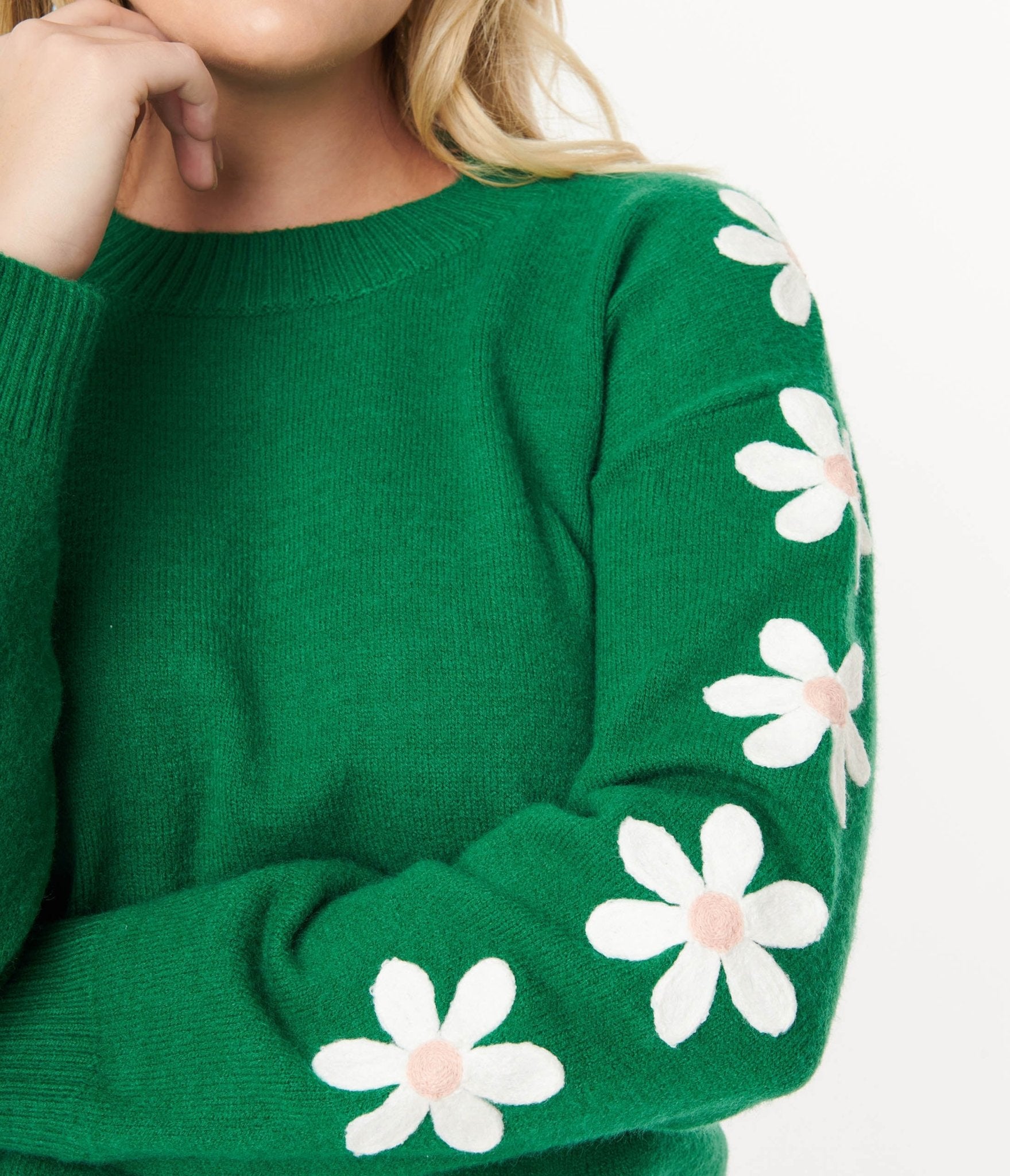 Green Daisy Sweater