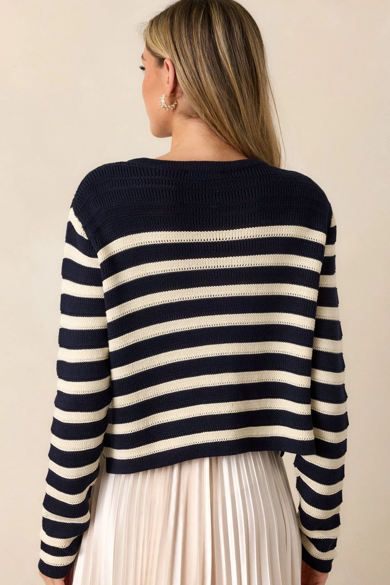 Harborside Hideaway Navy & White Stripe Cardigan