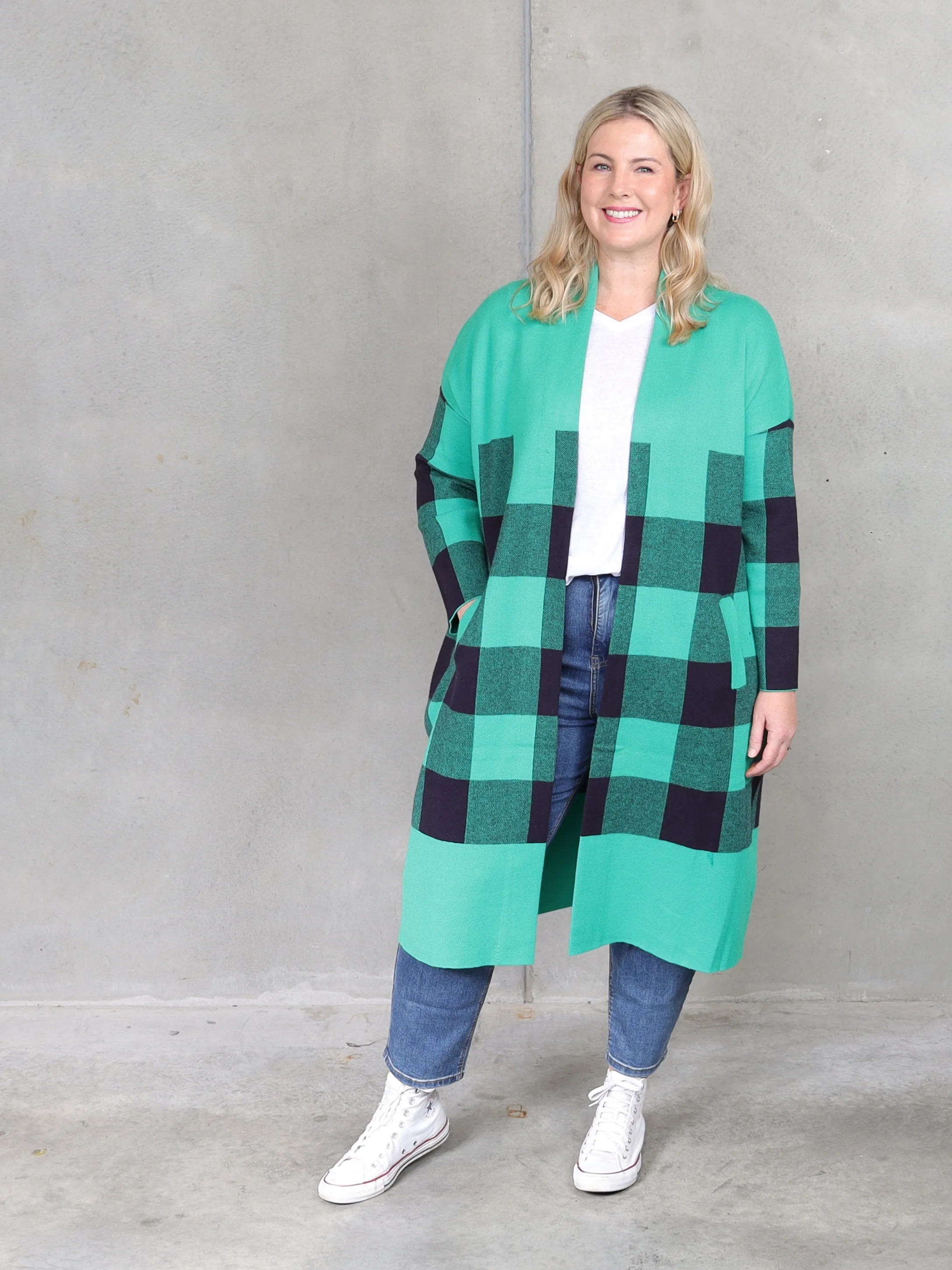 Haven Harris Cardigan - Evergreen Check