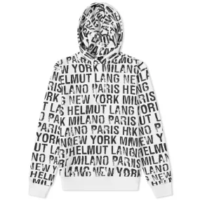 Helmut Lang All Over Logo Popover HoodieWhite