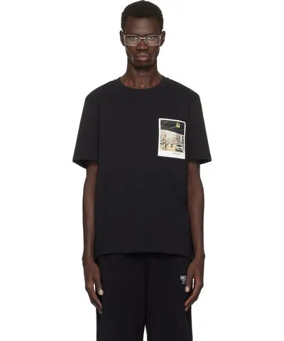 Helmut Lang Black Overpass Postcard T-shirt