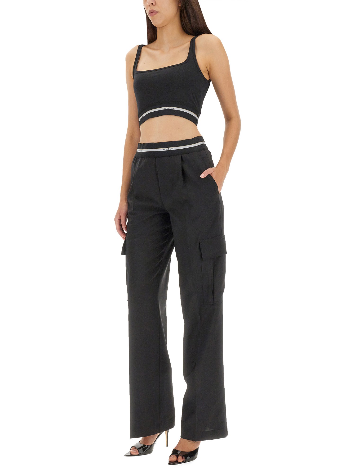 HELMUT LANG    CROP TOP WITH LOGO