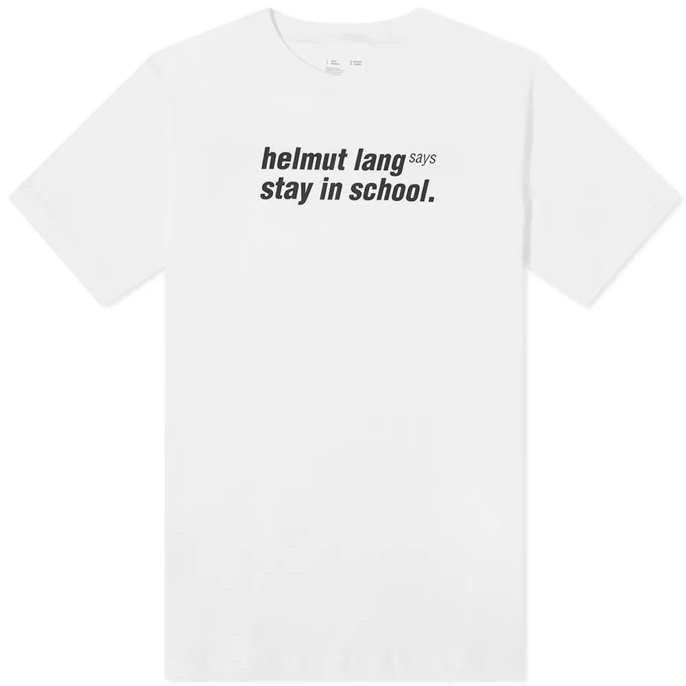 Helmut Lang Helmut Lang Says Stay In School T-ShirtChalk White