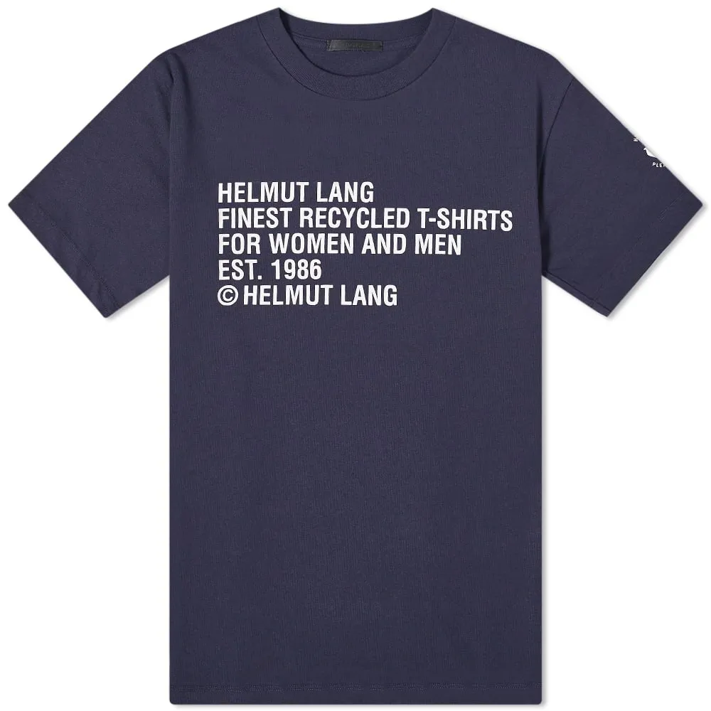 Helmut Lang Recycled Label T-ShirtAdmiral Blue