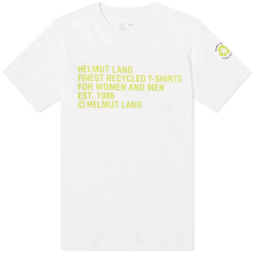 Helmut Lang Recycled Label T-ShirtWhite