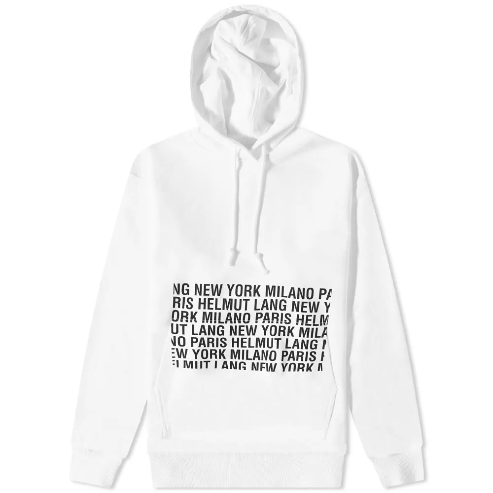 Helmut Lang Repeat Logo Popover HoodieWhite