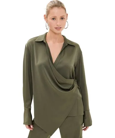 Helmut Lang Wrap Relax Shirt Olive S