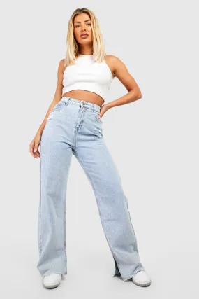 High Waisted Distressed Wide Leg Jeans