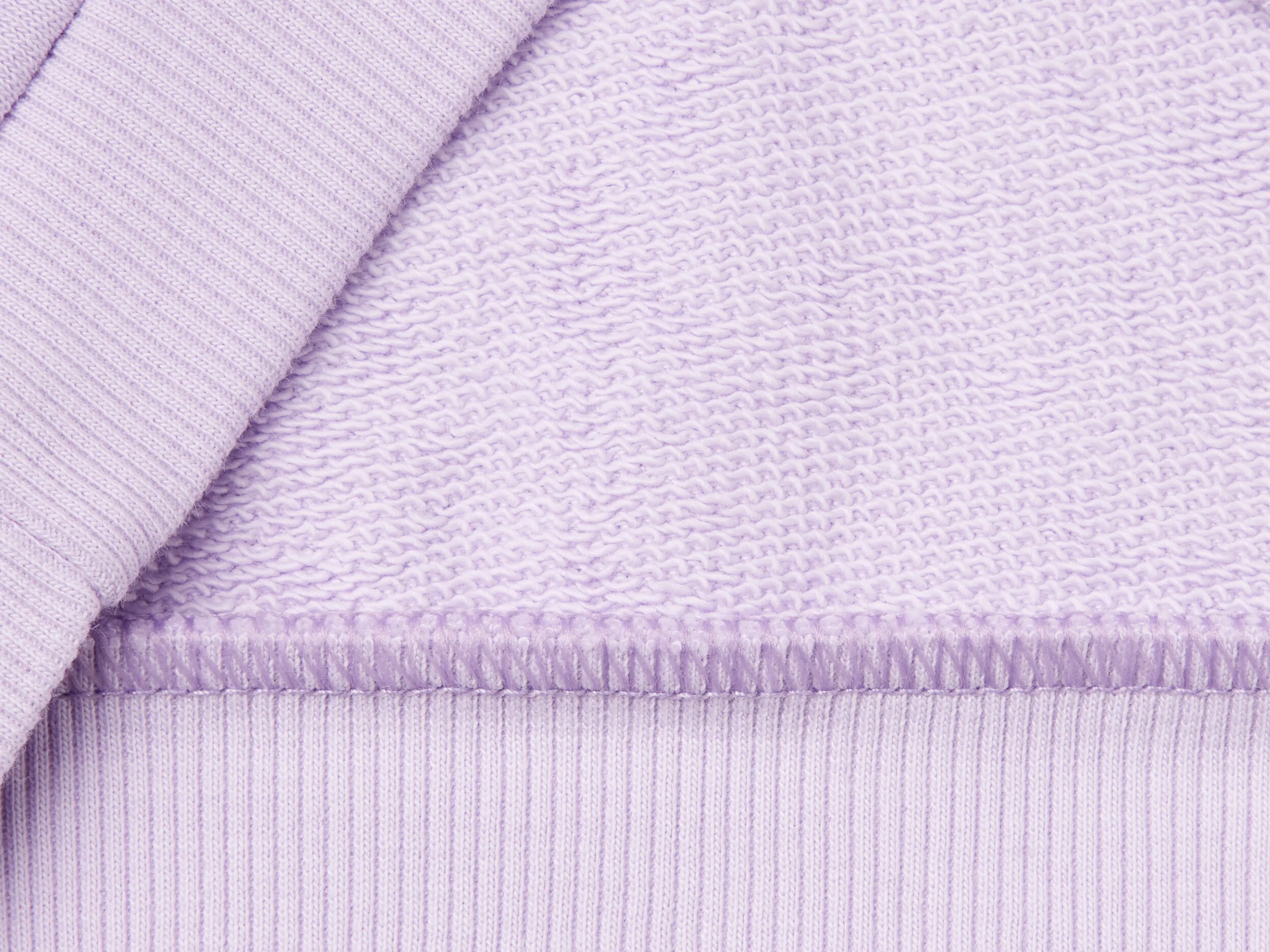 Hoodie with zip in organic cotton - Lilac | Benetton