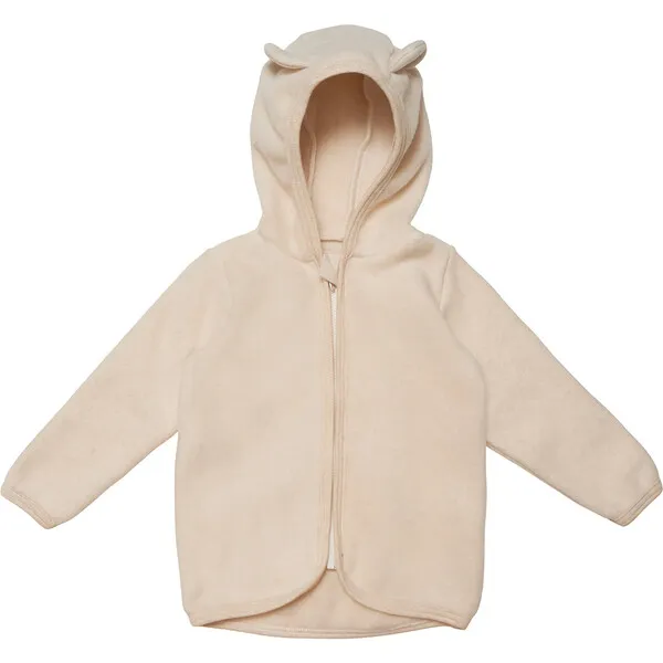 HutteliHut Cotton Fleece Fluffy Jacket w/ Ears, Off White