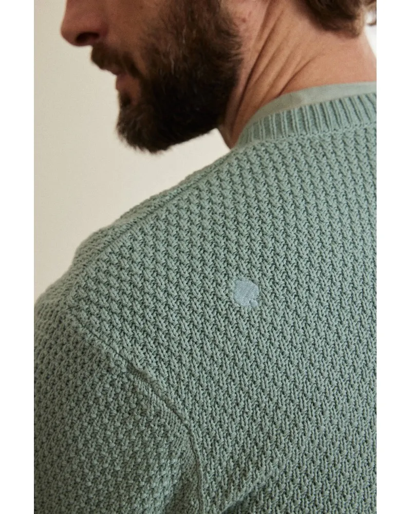 Jaqk - Tourmalet Sweater - Organic Cotton Knit - Green Tea