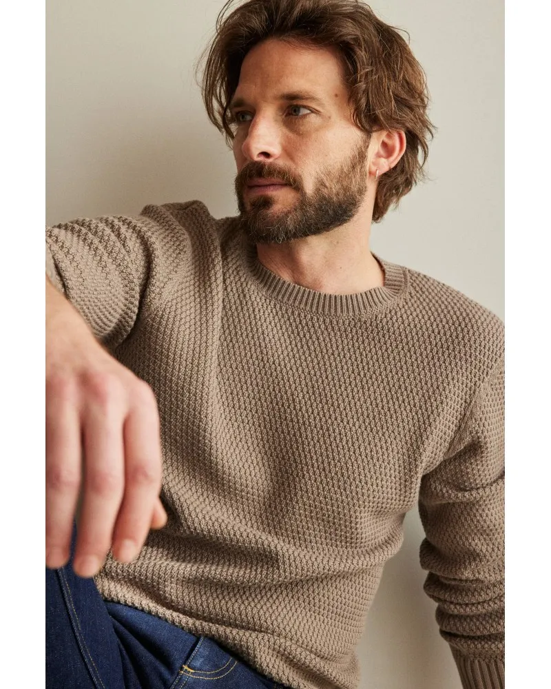 Jaqk - Tourmalet Sweater - Organic Cotton Knit - Walnut Brown