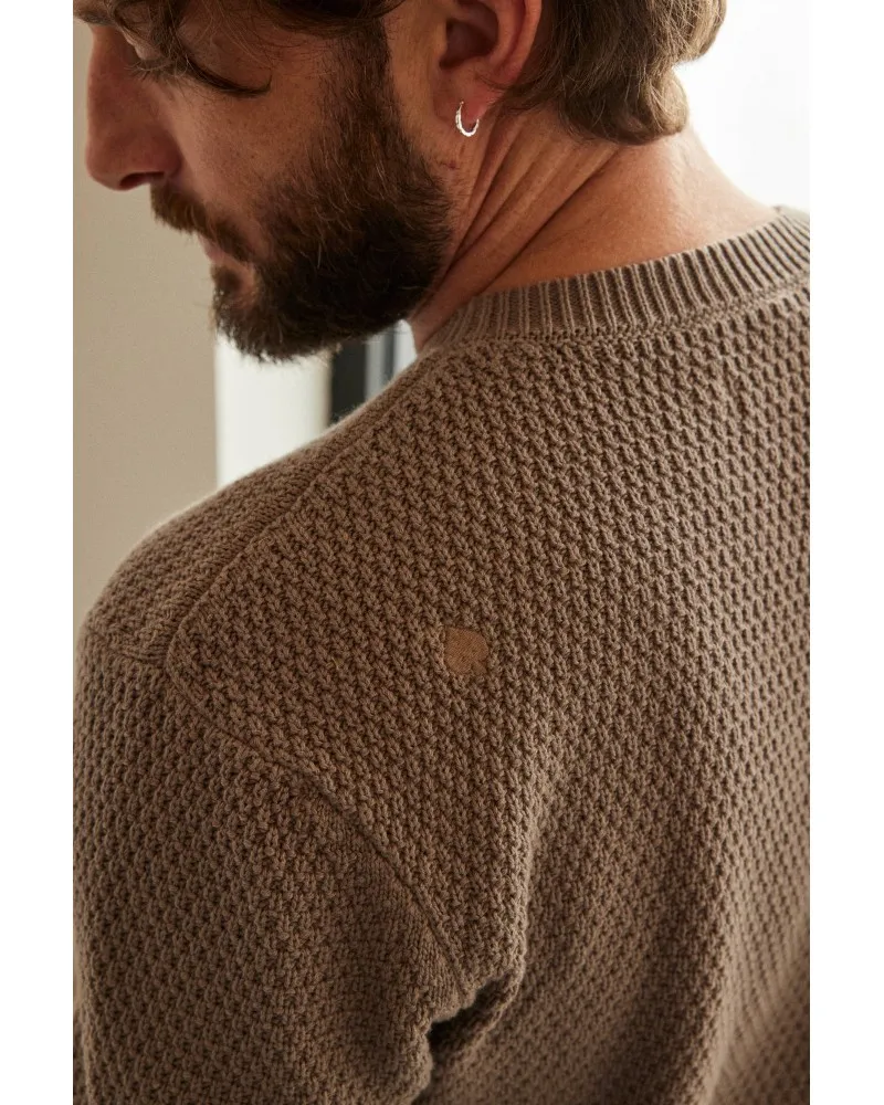 Jaqk - Tourmalet Sweater - Organic Cotton Knit - Walnut Brown