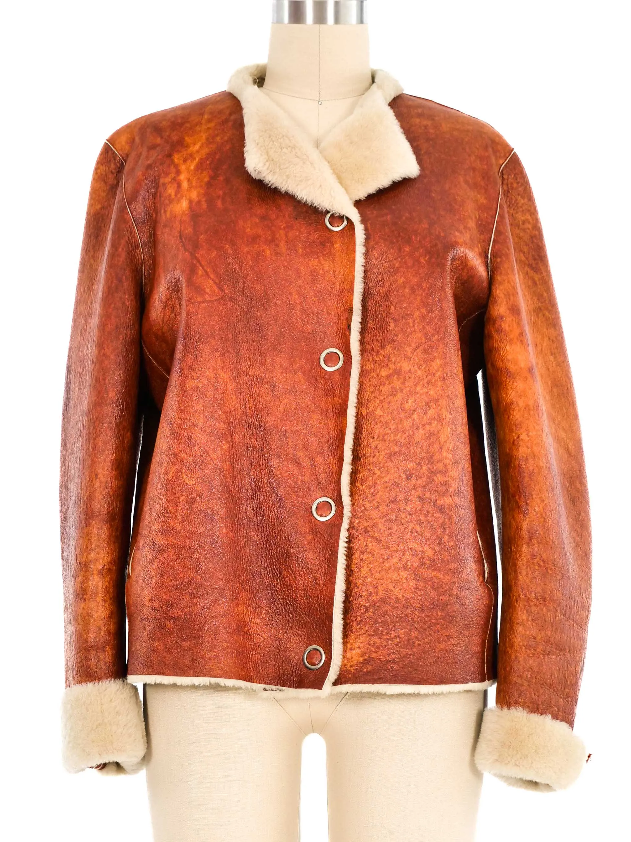 Jil Sander Shearling Leather Jacket