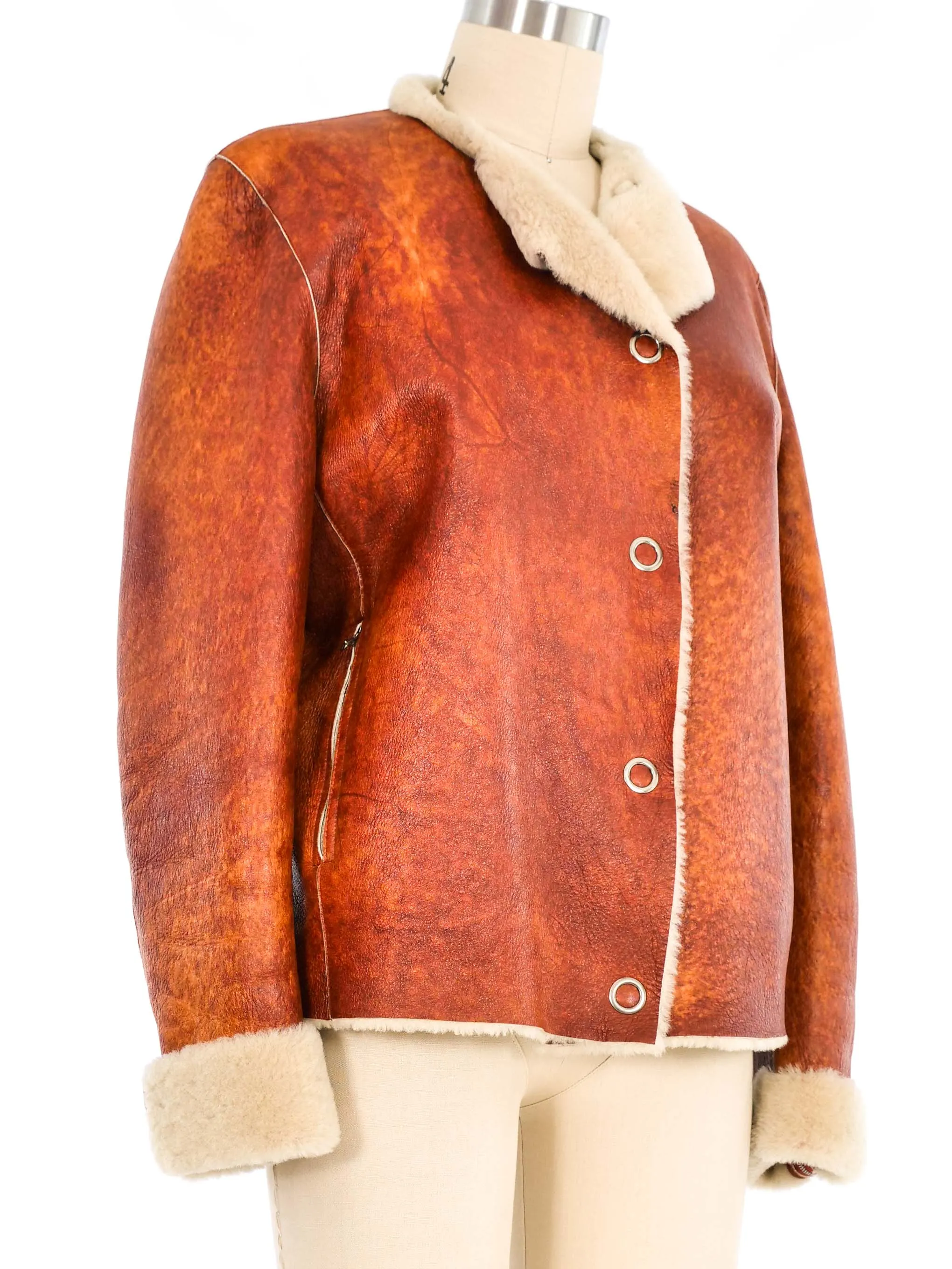 Jil Sander Shearling Leather Jacket