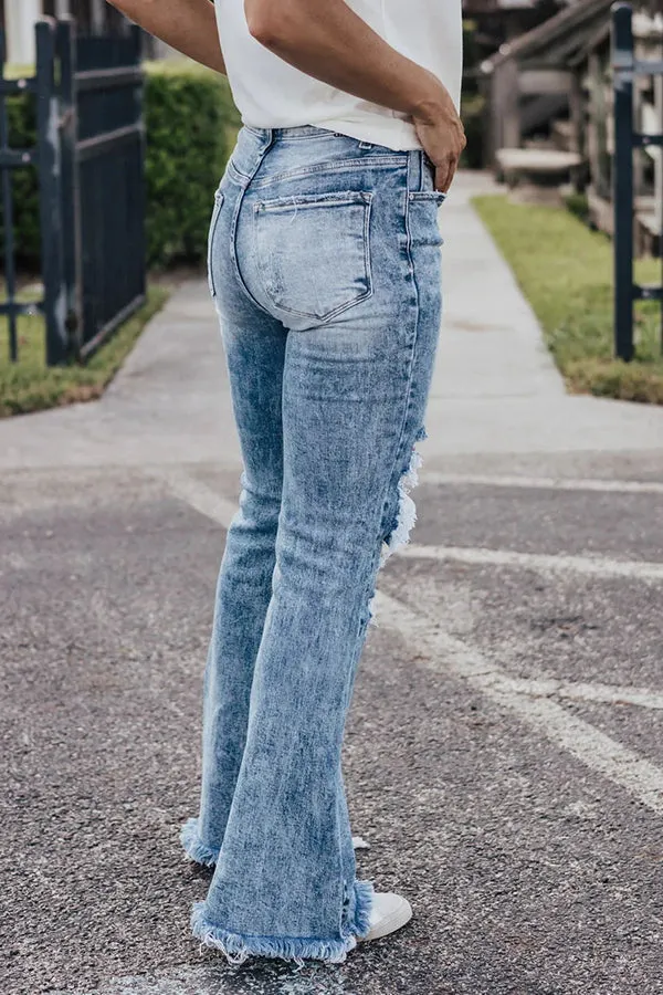 Journee Distressed Stretch Flare Jeans