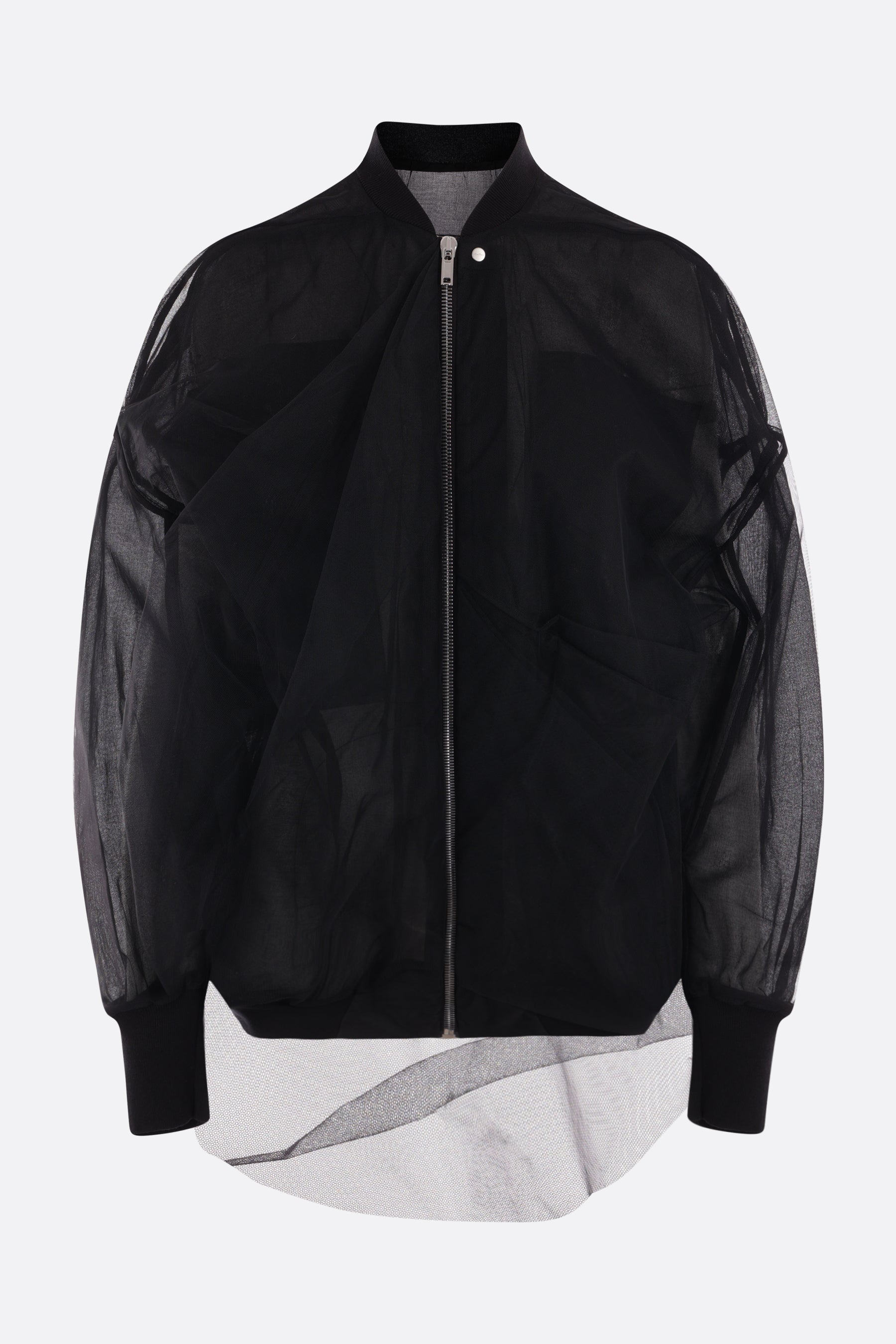 Jumbo Ripple Flight tulle oversize bomber jacket