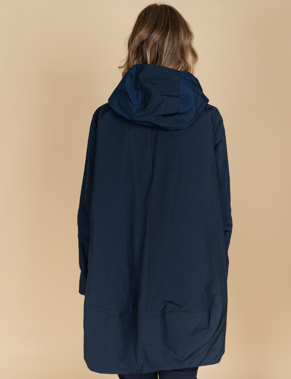 Jurerê - Parka in cotone stretch con cappuccio blu