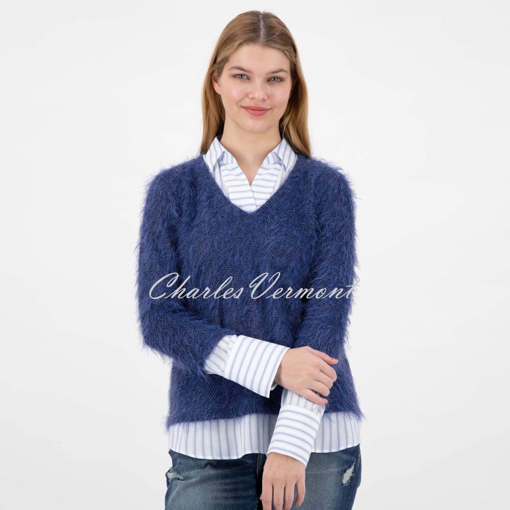 Just White Two-in-One Sweater Blouse - Style J2296