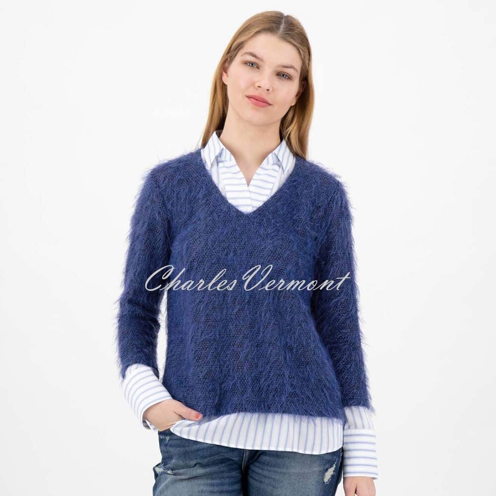 Just White Two-in-One Sweater Blouse - Style J2296