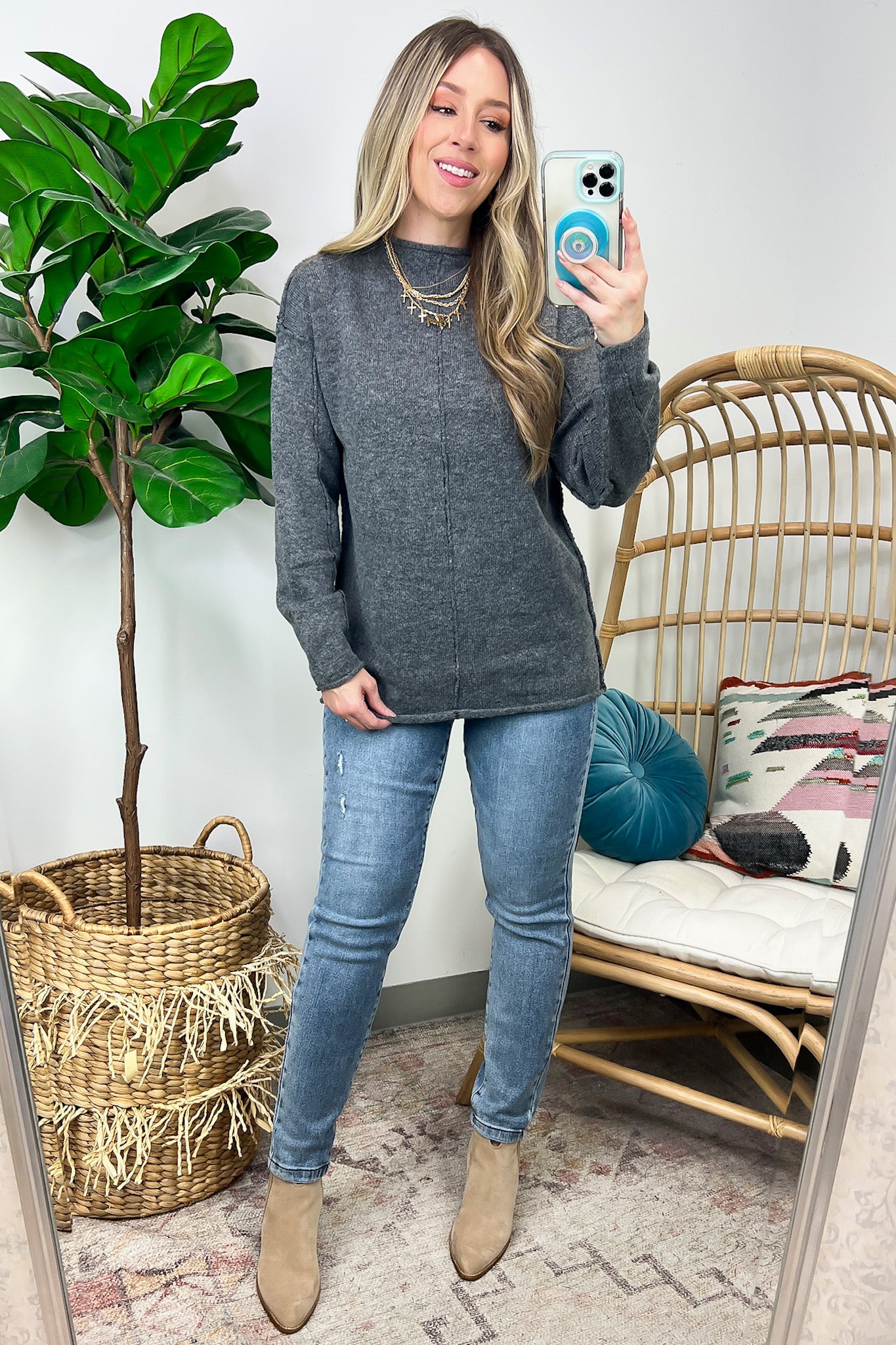 Kayaa Raw Edge Knit Top - FINAL SALE