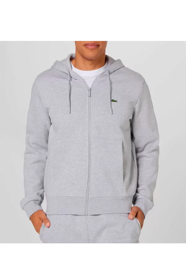 Lacoste Zip Hoodie Organic Cotton Grey