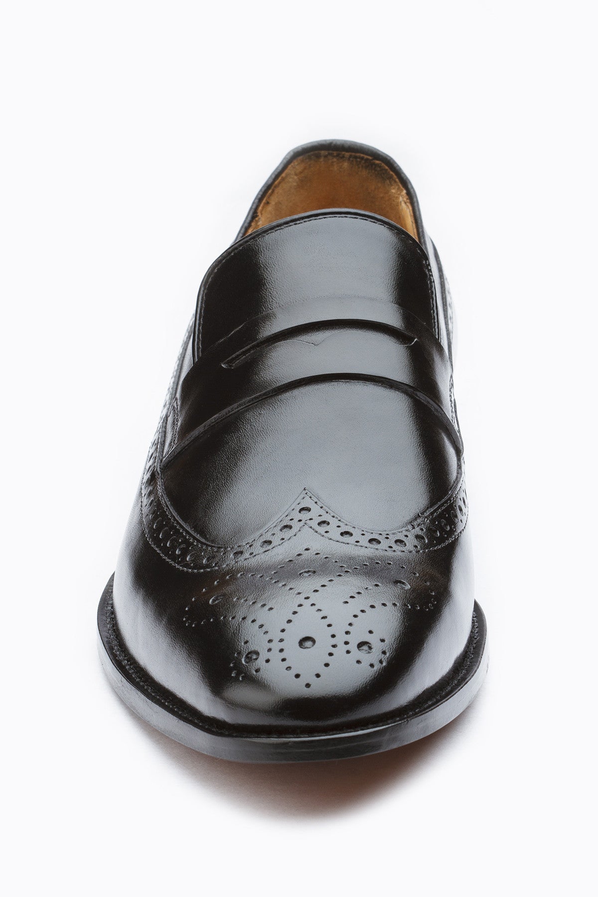 LONGWING SADDLE LOAFER WITH MEDALLION- BLACK