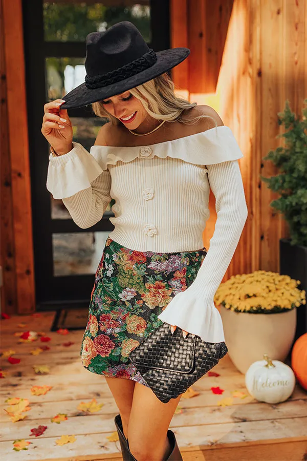 Looking Sassy Ribbed Sweater Top in Cream