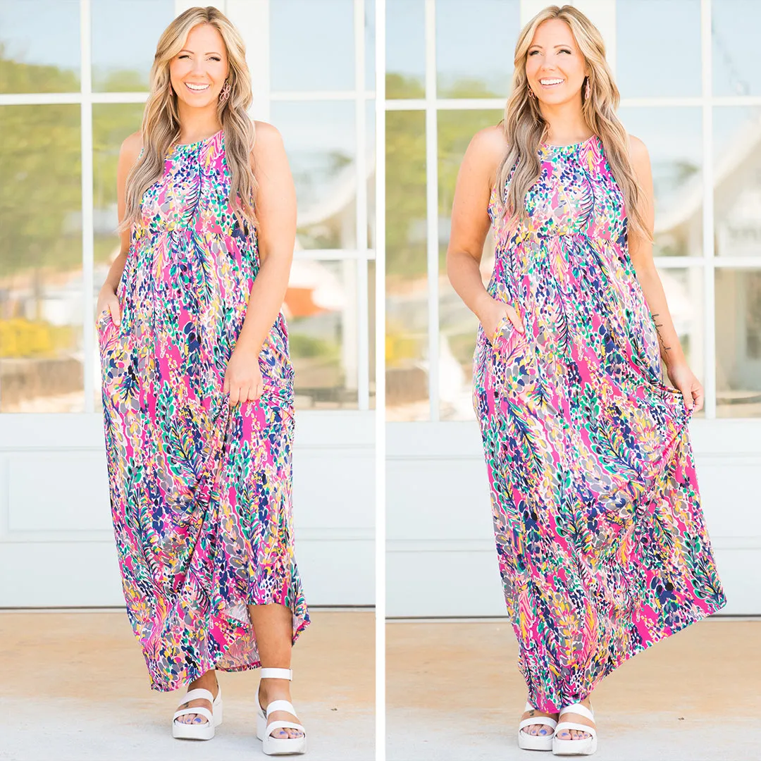 Love On The Weekend Maxi Dress, Fuchsia