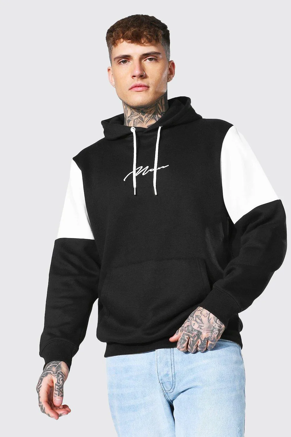 Man Signature Colour Block Hoodie