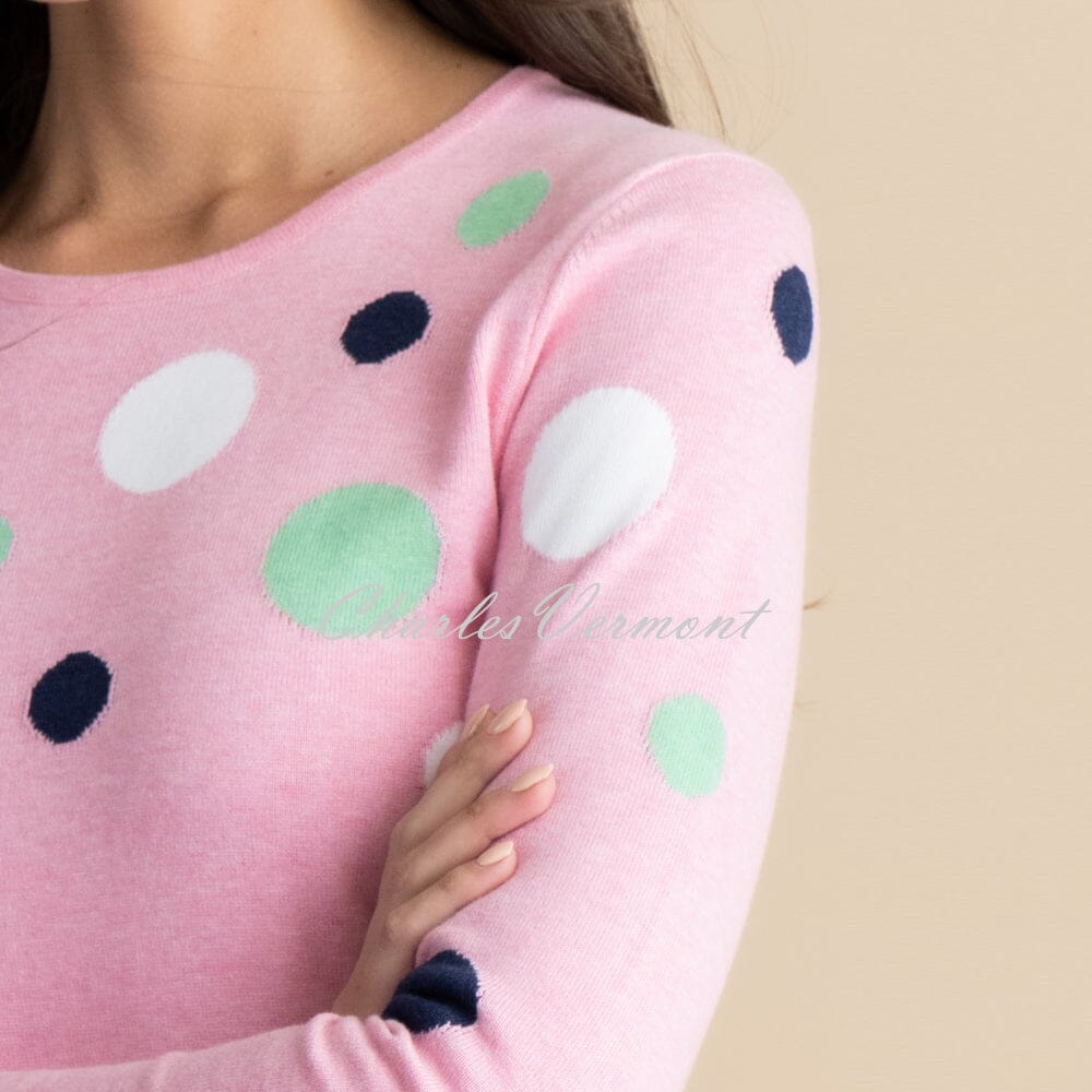 Marble Sweater - Style 7018-204 (Light Pink / Navy / Green / White)