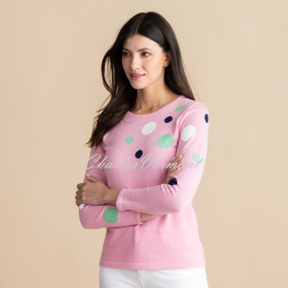 Marble Sweater - Style 7018-204 (Light Pink / Navy / Green / White)