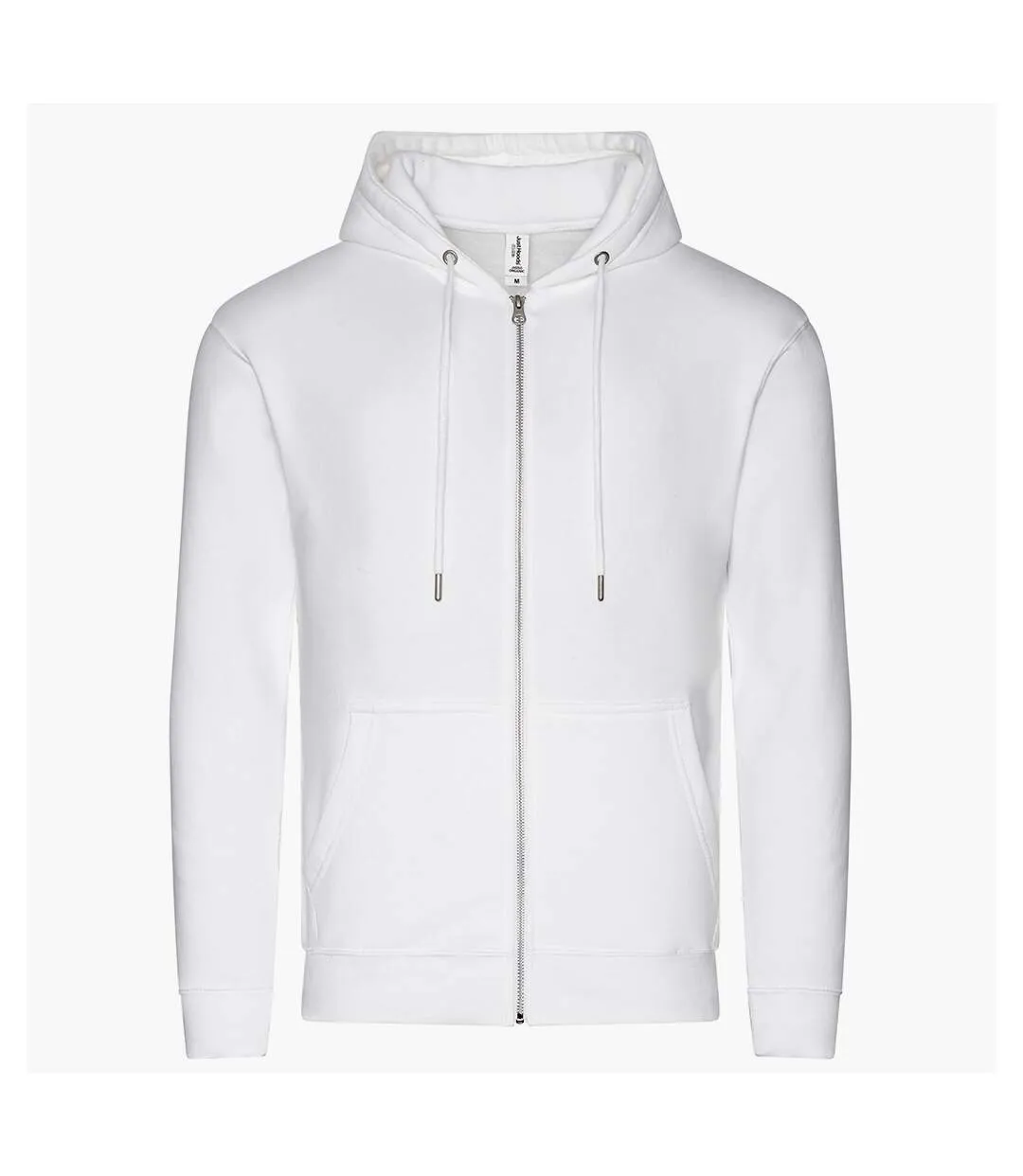 Mens organic full zip hoodie arctic white Awdis