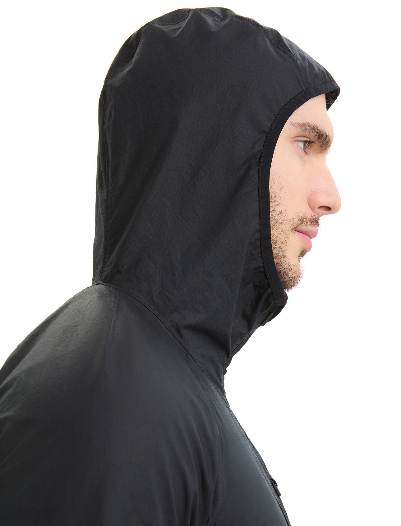 Mens Shell + Cotton Windbreaker - Black