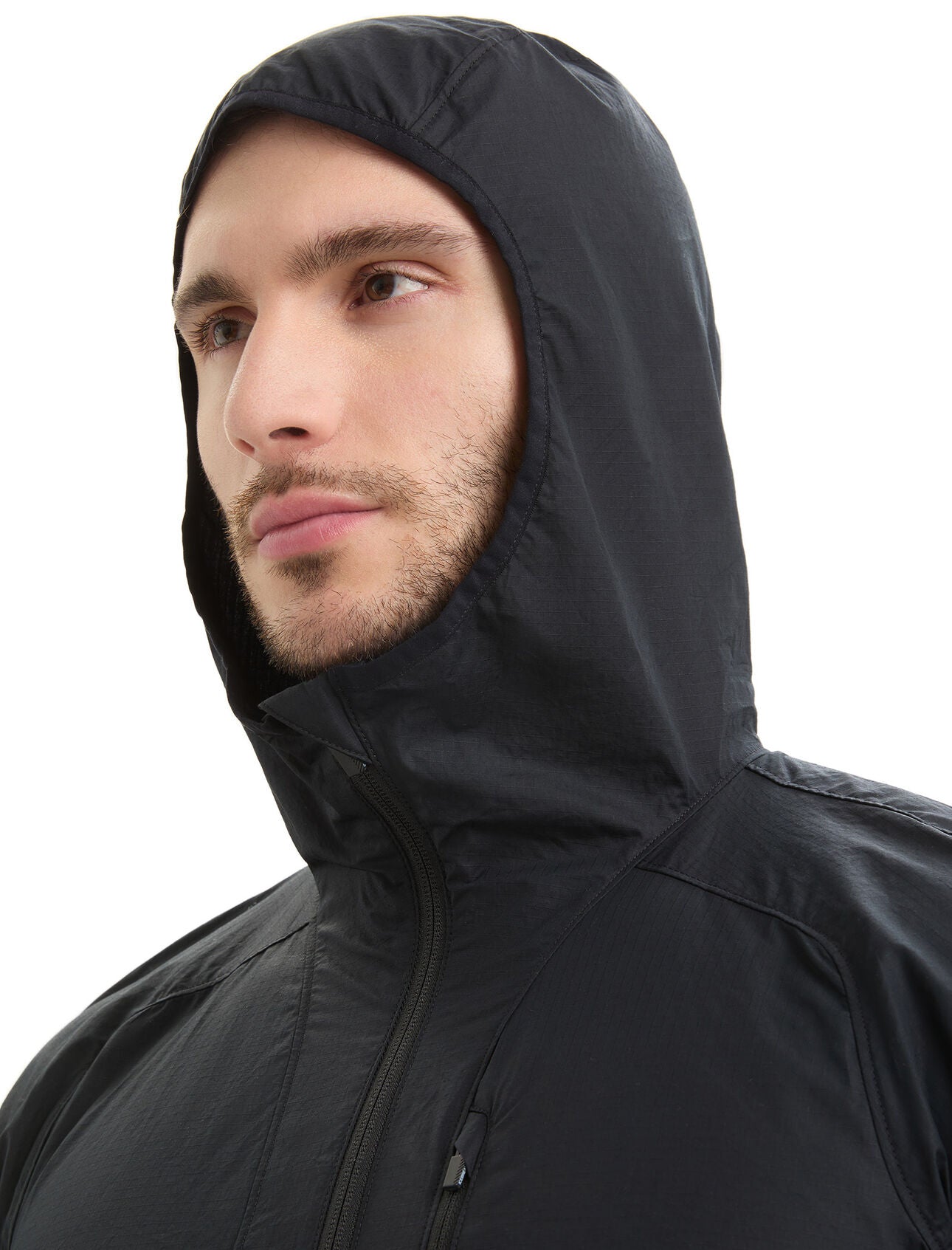 Mens Shell + Cotton Windbreaker - Black