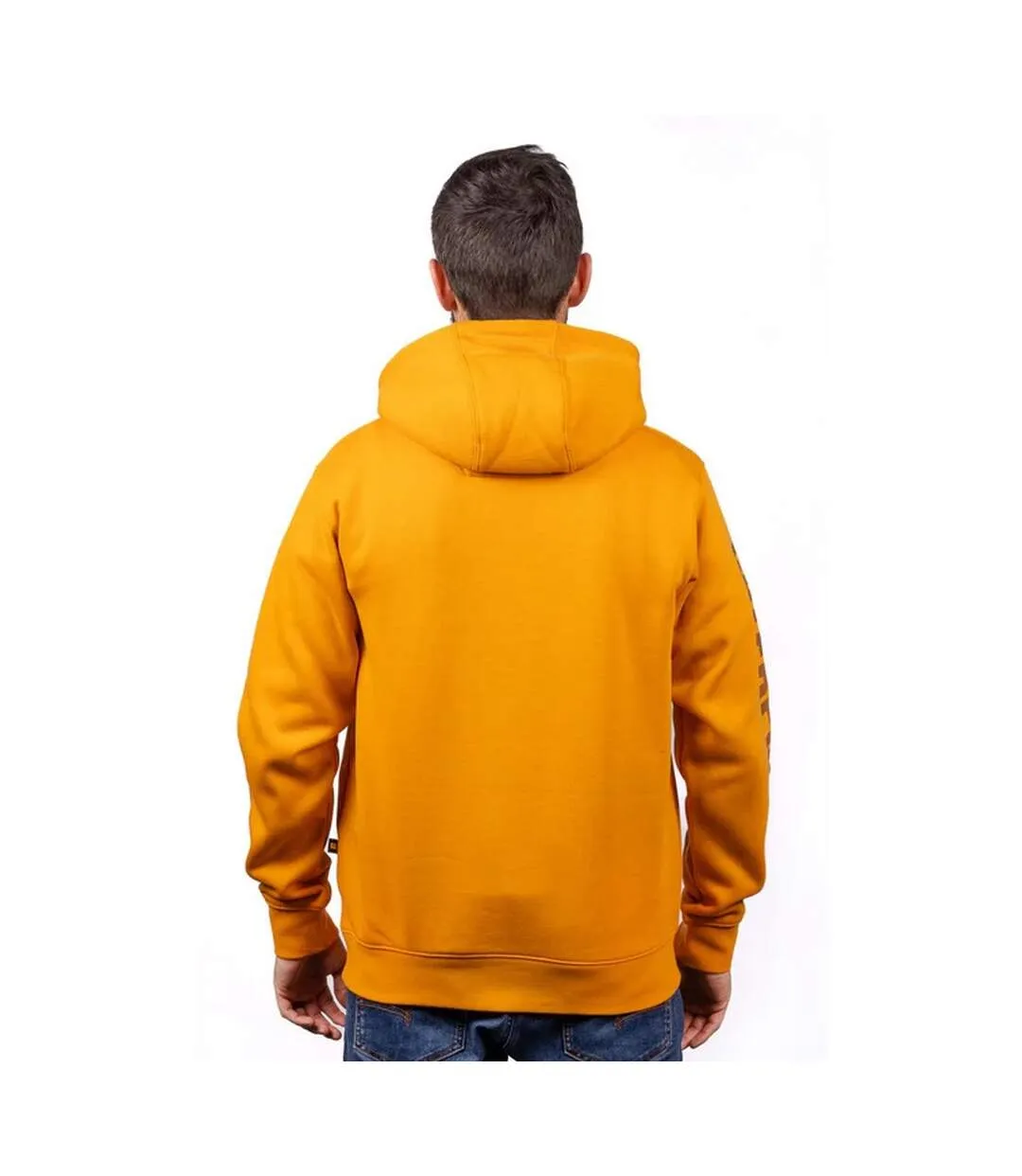 Mens trademark banner hoodie yellow Caterpillar