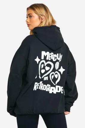 Mercury Retrograde Printed Oversized Hoodie