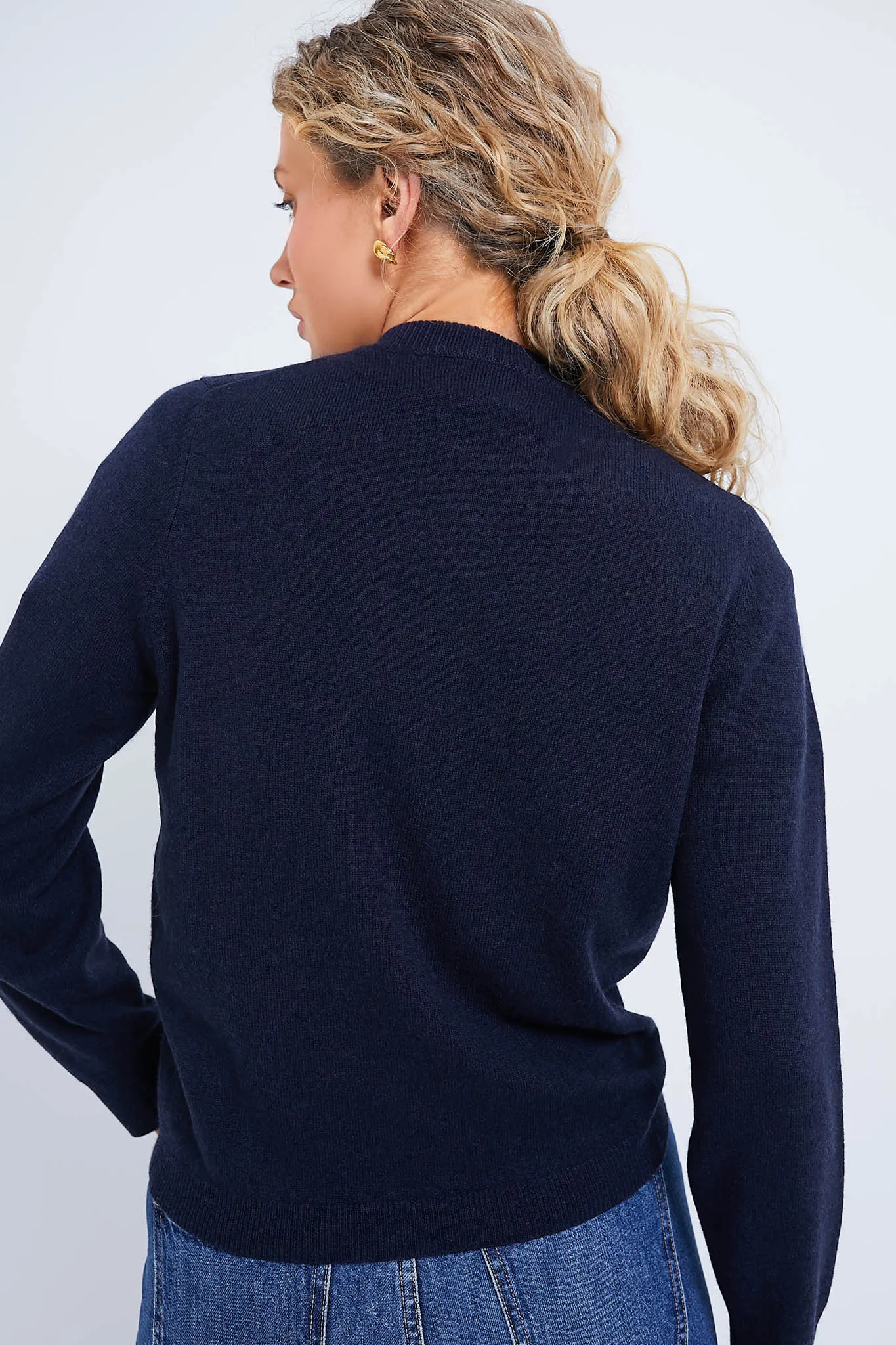 Navy Quinn Cashmere Cardigan