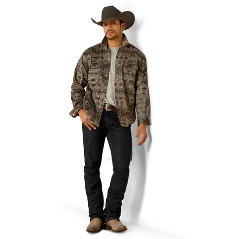 [NEW] Ariat Men's Caldwell Printed Shirt Brindle Jacket