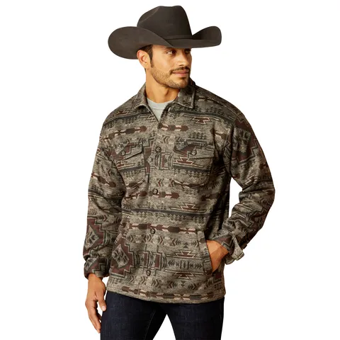 [NEW] Ariat Men's Caldwell Printed Shirt Brindle Jacket