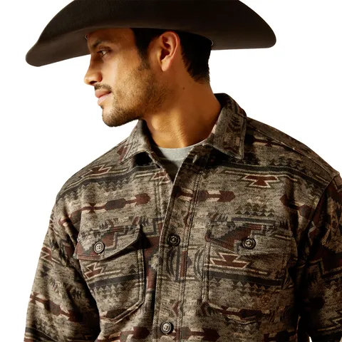 [NEW] Ariat Men's Caldwell Printed Shirt Brindle Jacket