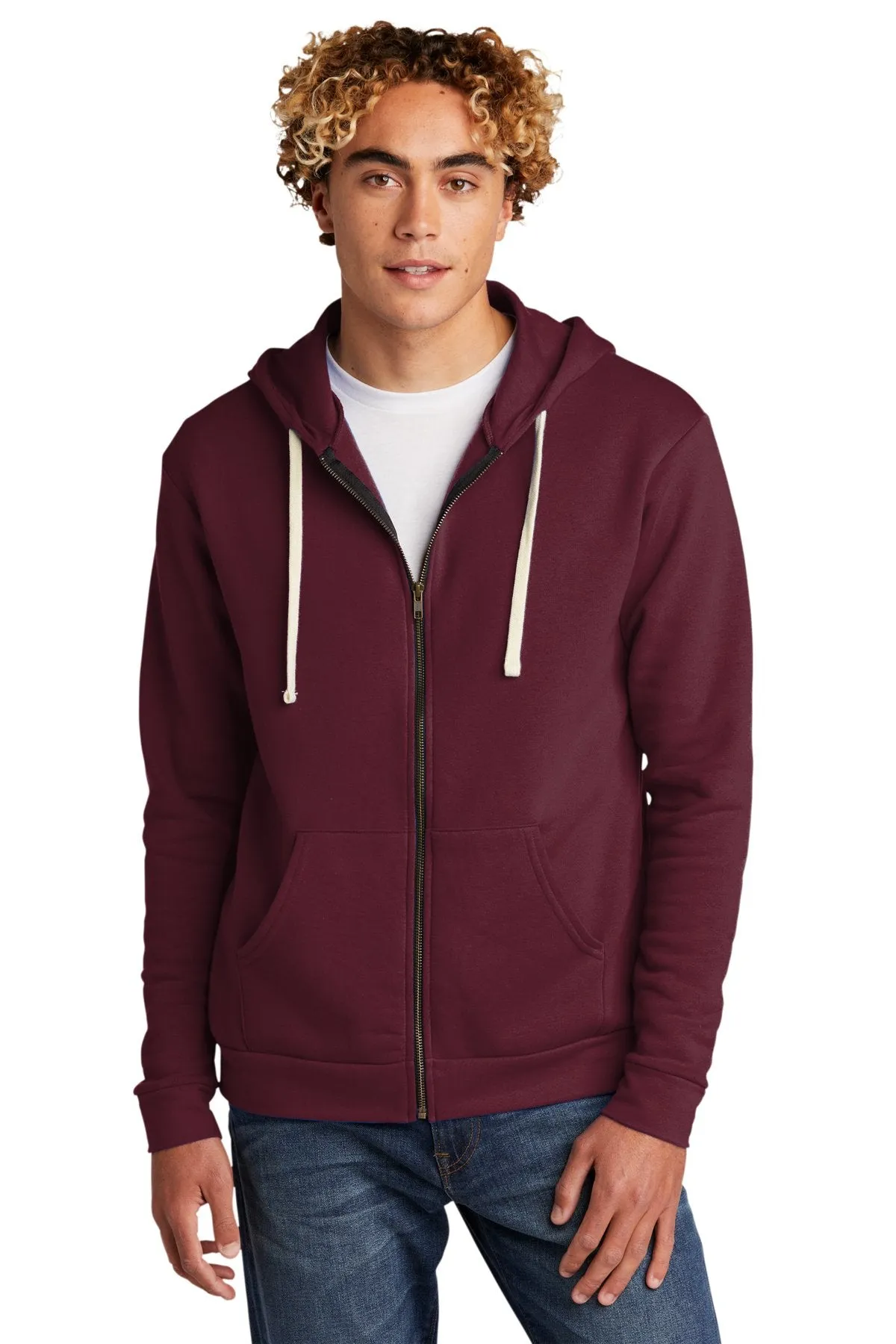 Next Level Unisex Beach Fleece Full-Zip Hoodie NL9602 Maroon